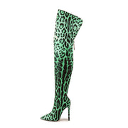Pointed-toe Stiletto Leopard Print Stretch